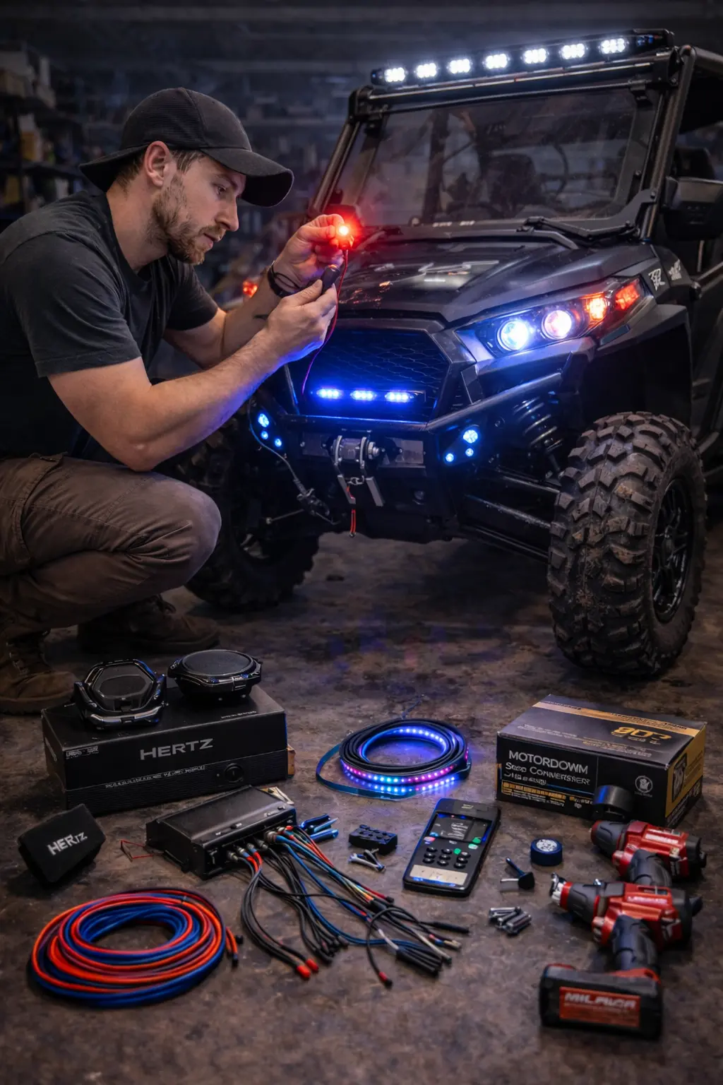 Utility Vehicle Light Installation
